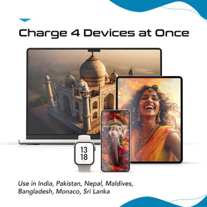 India, Nepal Travel Adapter Set | Type C, D - USB & USB-C Ports + 2 US Outlets (PAK-IN) - TRAPSKI