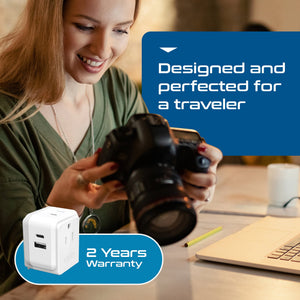 Italy, Chile Travel Adapter Set | Type C, L - USB & USB-C Ports + 2 US Outlets (PAK-IT) - TRAPSKI