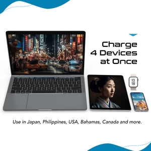 Japan, Philippines Travel Plug Adapter Set | Type A, B - USB & USB-C Ports + 2 US Outlets (PAK-JP) - TRAPSKI