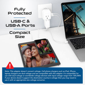 Germany, Korea Travel Adapter Set | Type E/F - USB & USB-C Ports + 2 US Outlets (PAK-SCHUKO)