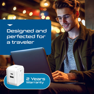 Travel Adapter Set | Type A, B, C, E/F, G, I - USB & USB-C Ports + 2 US Outlets (PAK-WS) - TRAPSKI
