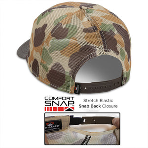 All Mesh Flag Cap Vintage WW2 Camo Wax Cloth Visor - TRAPSKI