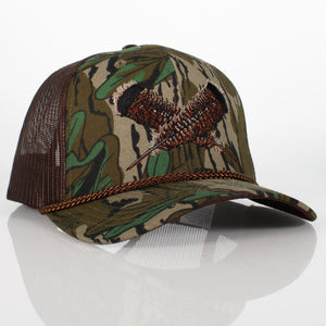 Mossy Oak Bottomland Turkey Feather Meshback Cap