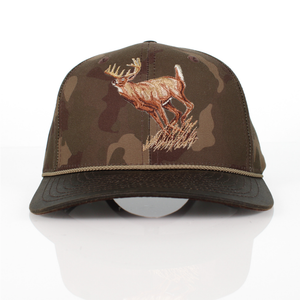 Running Deer 6-Panel Wax Cloth Rope Cap