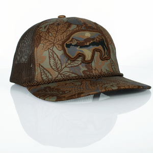 Sunset Bison Buffalo Meshback Rope Cap