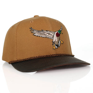 Canvas Mallard Drake Duck Hat with Wax Cloth Visor
