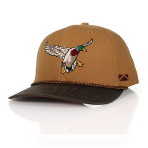 Canvas Mallard Drake Duck Hat with Wax Cloth Visor