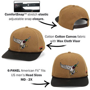 Canvas Mallard Drake Duck Hat with Wax Cloth Visor