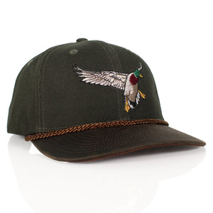 Canvas Mallard Drake Duck Hat with Wax Cloth Visor