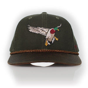Canvas Mallard Drake Duck Hat with Wax Cloth Visor