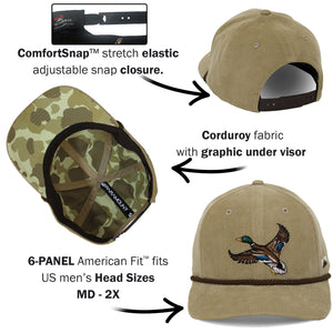 Corduroy Mallard Drake 6-Panel Performance Cap