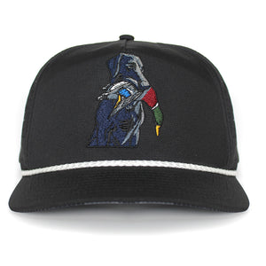Black Lab Duck Dog 5-Panel Trucker Black