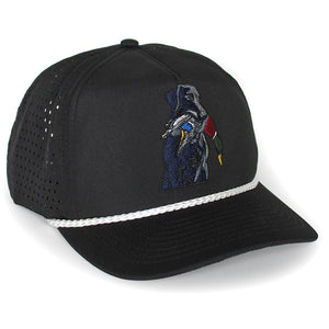 Black Lab Duck Dog 5-Panel Trucker Black