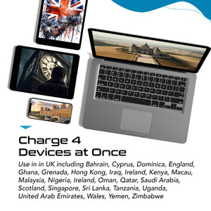 England, Hong Kong Travel Adapter | Type G - USB & USB-C Ports + 2 US Outlets (PAK-UK) - TRAPSKI