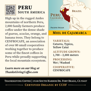 Peru - Miel de Cajamarca, Light Roast