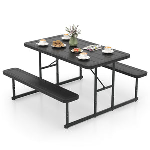 Picnic Table Bench Set for 2-4 People Outdoor Rectangular Camping Dining Table