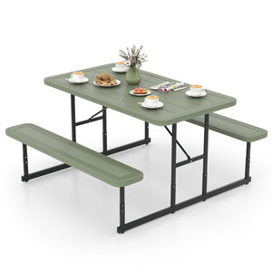 Picnic Table Bench Set for 2-4 People Outdoor Rectangular Camping Dining Table