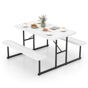 Picnic Table Bench Set for 2-4 People Outdoor Rectangular Camping Dining Table