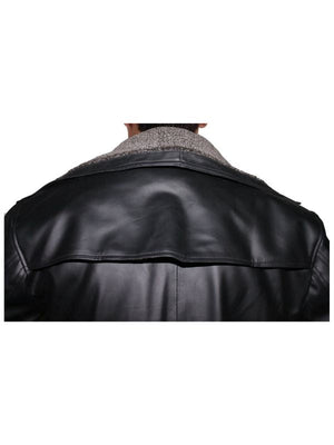 Plain Long Leather Winter Coat