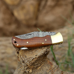 Jaguar Pocket Knife with Exotic Rosewood Handle