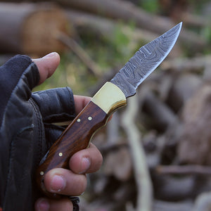 Jaguar Pocket Knife with Exotic Rosewood Handle