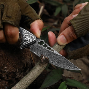 Artemis Japanese VG10 Damascus Pocket Knife with Clip & Exotic Red Sandal Wood Handle