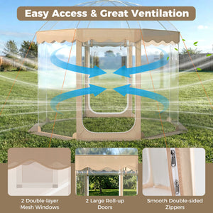 Pop Up Bubble Tent 10x10 FT for 8-10 People Weatherproof Pod with 540° Panoramic Clear PVC