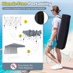 8 X 8 Feet Pop up Canopy Tent with 1 Sidewall and Portable Backpack