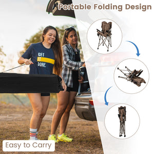 Portable Camping Chair with 400 LBS Metal Frame and Anti-Slip Feet