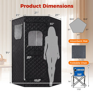 Portable Far Infrared Sauna Box for Home Full Body Sauna Tent