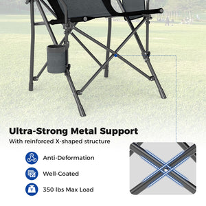 Portable Folding Oxford Cloth Camping Chair with Cup Holder and Side Pocket