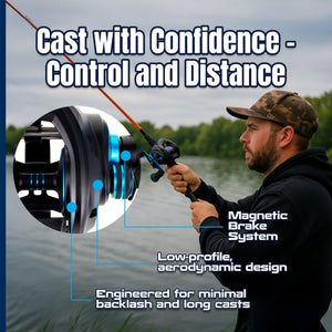 Reaction Tackle Baitcasting Fishing Reel – ProSpin Edition - 6.8:1 Gear Ratio
