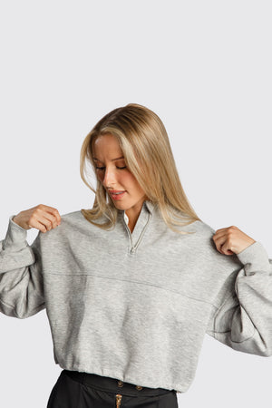 Melia 1/4 Zip Crop Sweatshirt