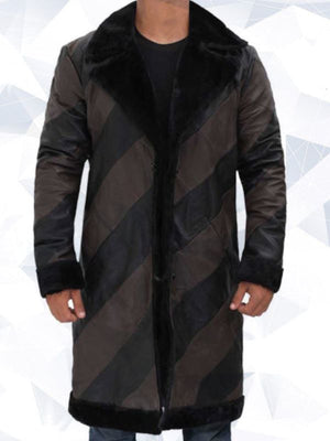 Ralph Two-Tone Long Men’s Shearling Leather Trench Coat