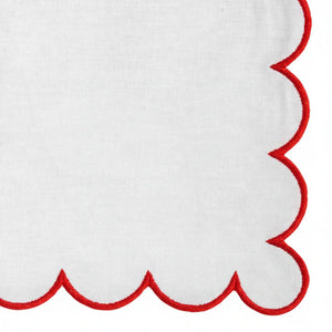 Red Fabric Napkins - Scalloped