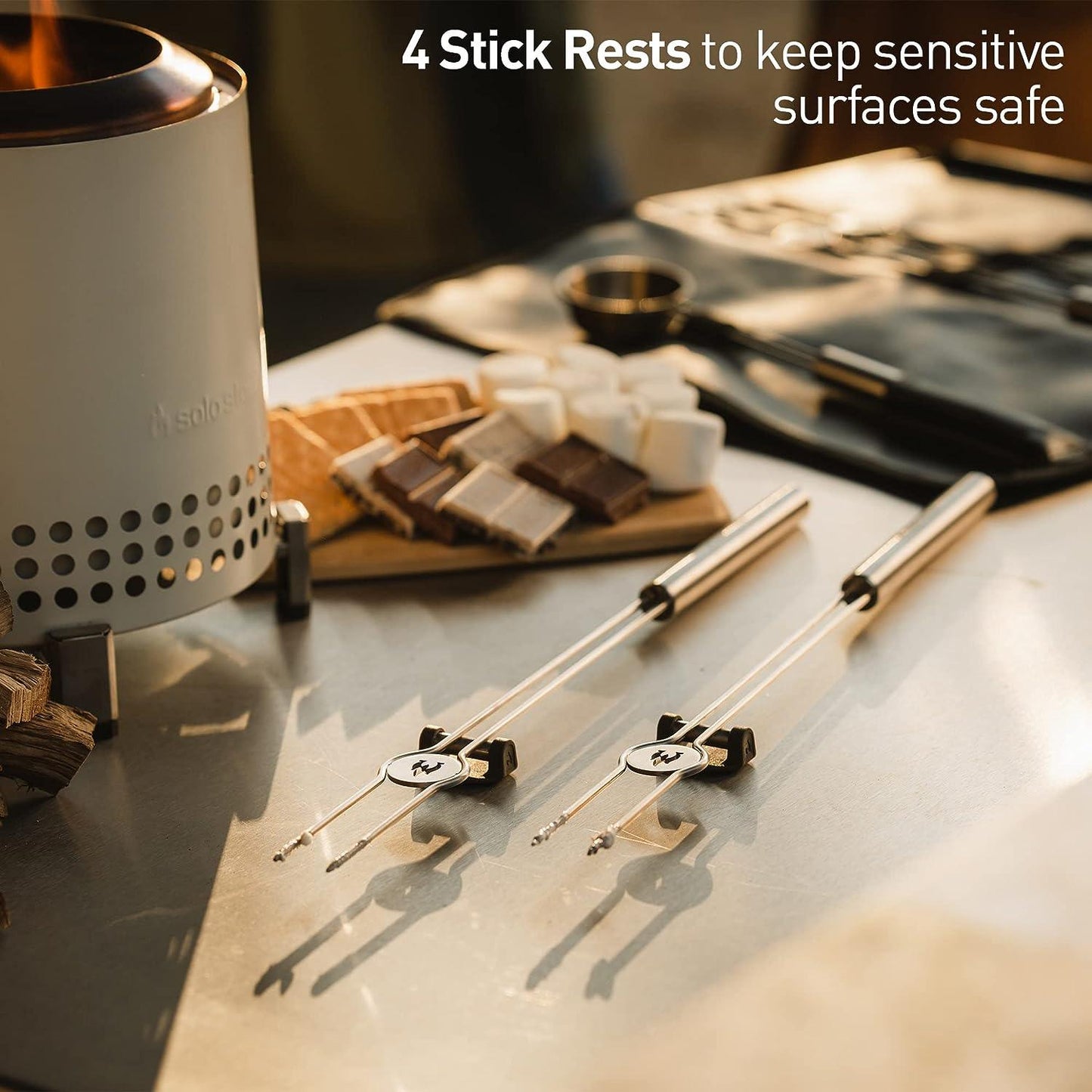 Solo Stove Mesa/Mesa XL Accessory Pack | Incl. 4 Stainless Steel Mini Sticks + Stick Rests, Pellet Scoop, Mesa Lid, Carry Case, Accessories for Outdoor Fire Pit - TRAPSKI, LLC