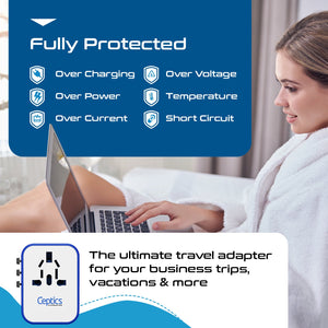 All-In-One International Travel Plug Adapter - 4 USB Ports (UP-9KU) - TRAPSKI