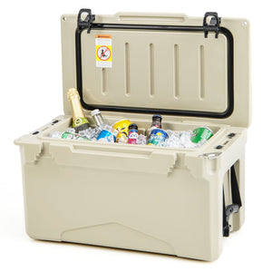 Rotomolded Cooler with Integrated Cup Holders and Bottle Opener