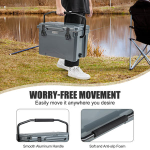 25 QT Hard Cooler with Aluminum Handle and Integrated Cup Holders