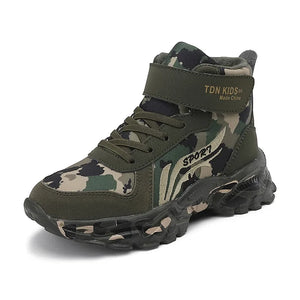 Winter Snow Boots For Children 2024 Trend Fashion Plush Camouflage Sneakers Thick Warm Teenager Faux Fur Boots For Kids