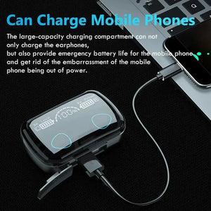 Original M10 Fone Bluetooth 5.3 TWS Wireless Headphones with LED Display Stereo Headset Touch Control Earbuds Noise Reduction