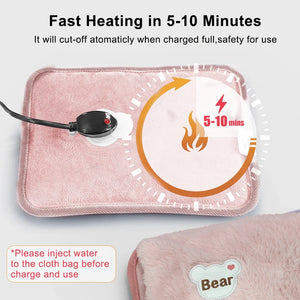 Electric Hand Warmer Portable Heated Gloves USB Warming Plush Hot Water Bottle Heating Water Bags Warm Hand Pocket for Winter