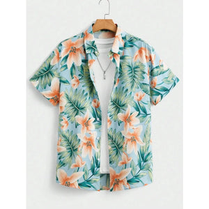 Hawaiian Shirt Man Print Casual Thin Beach Slim Fashion Shirt High Quality Luxury Black Social Vintage Funny Oversized Clothes