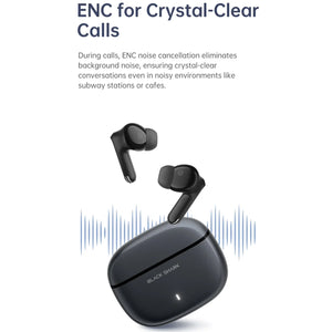 Black Shark T23 Wireless Earphones Bluetooth 5.4 TWS Earbuds 40h Playback ENC Call Smart Touch Control Hi-Fi Audio Powerful Bass