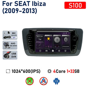 7" Touchscreen Car Stereo Head Unit For Seat Ibiza 6j 2009 - 2013 Multimedia Player GPS Navigation Carplay Android Auto Radio