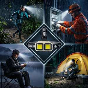 USB Rechargeable COB LED Powerful Headlamp Torch Waterproof  Head Light for Outdoor Camping Fishing Hunting Search Lantern Torch
