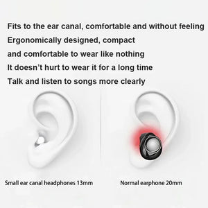 Mini Sleep Wireless Bluetooth Headphones TWS Headsets With Mic Stereo Sport In-ear EarphoneLong Standby HD Call Earbuds Game