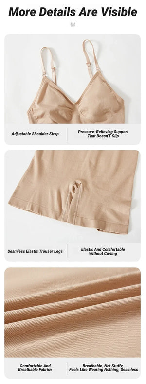New Bodysuit Shapewear Women Tank Top Tummy Control Full Body Shaper Anti Chafing Shorts Slimming Waist Butt Lifter Seamless