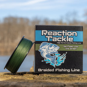 Reaction Tackle Braided Fishing Line - NO FADE Low-Vis Green