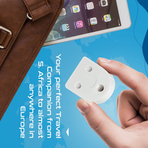 South Africa to Europe Schuko - Type E/F - Travel Plug Adapter - Grounded (SA-EU) - TRAPSKI